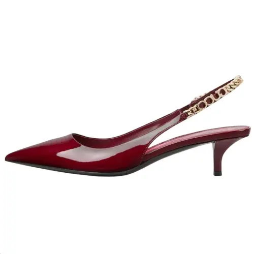 GUCCI Signoria New Year Selection Patent Leather Slim Heel High Heels 4.5cm Women's Red