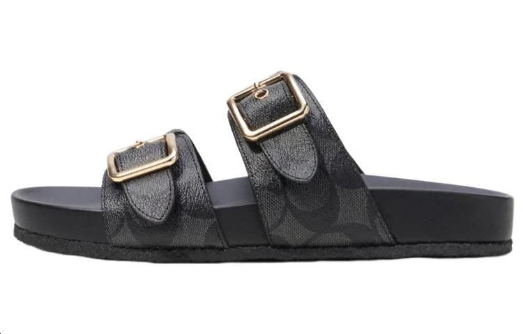 Женские шлепанцы COACH (черные)