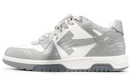 OFF WHITE Out Of Office Croco Print Sneaker 'Grey White'