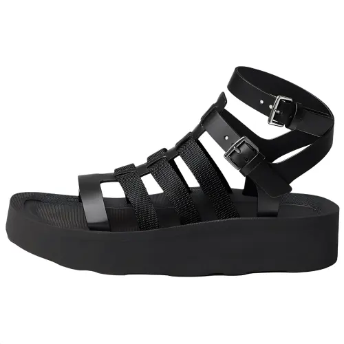 HERMES Jupiter Roman Sandals 4cm Women's Black