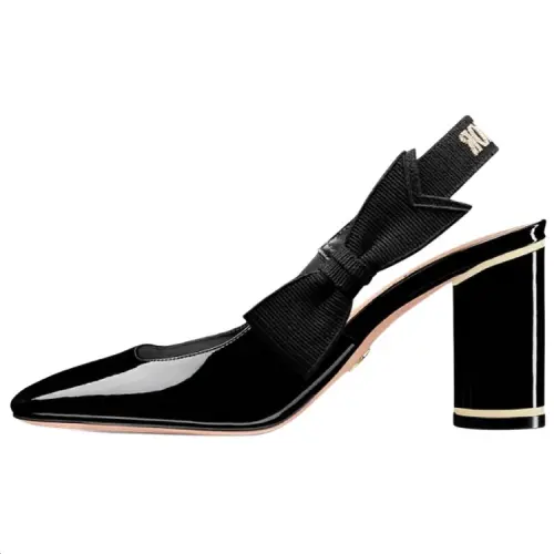 DIOR Miss Dior Chunky Heel High Heels 8cm Women's Black