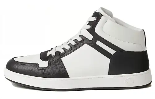HERMES Inject Leather High top Skateboard Shoes Men's White