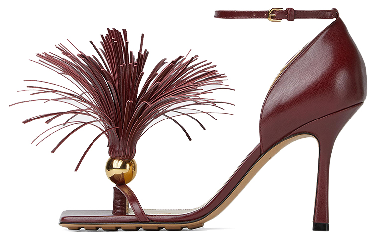 Bottega Veneta Stretch Leather One Strap Sandals Women's Red