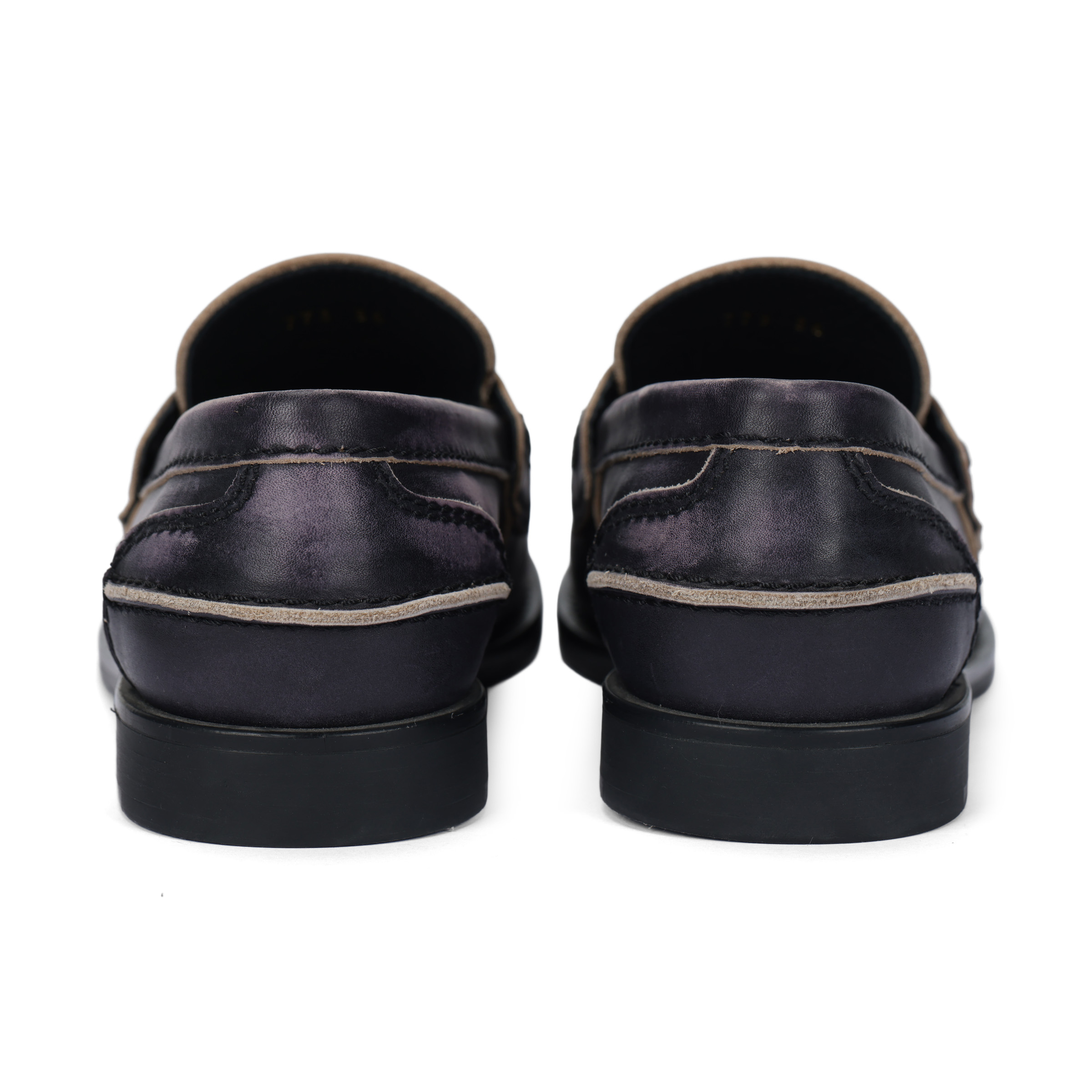 MIU MIU Leather Loafers Women's Vintage Blue