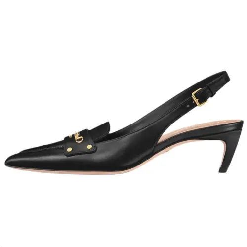 DIOR Boy Cow Leather Irregular Heel High Heels 5CM Women's Black