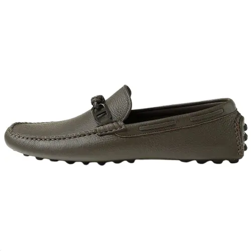 HERMES Alessandro Gommino Loafers Men's Green