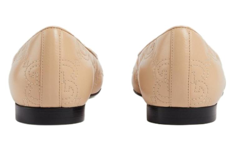 GUCCI GG Matelassé Leather Casual Shoes Women's Beige