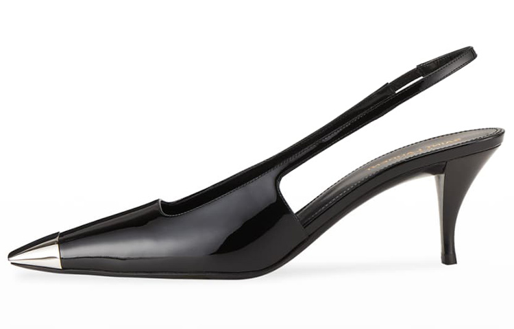 SAINT LAURENT Blade Patent Leather Slim Heel High Heels 6cm Women's Black