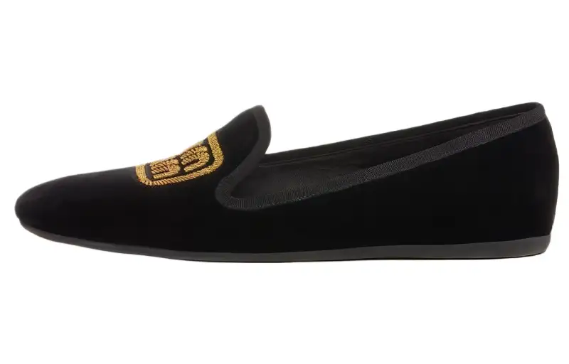 MIU MIU Logo-embroidered Velvet Slipper
