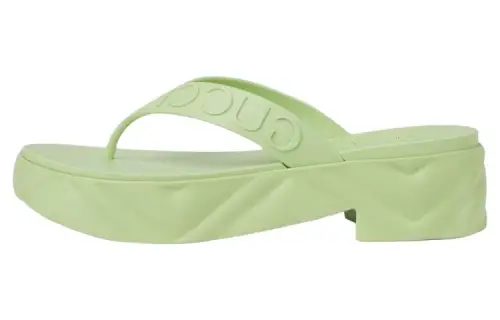 GUCCI Thong Platform Sandal Light Green Women's