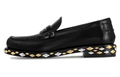 LOUIS VUITTON Loafers 2cm Women's Black