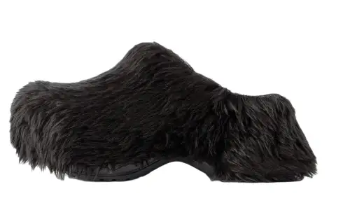 Balenciaga Crocs Mules 'Black Fake Fur On Rubber' Women's