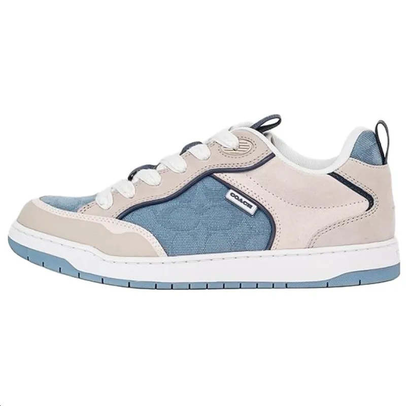 COACH C023 Sneaker Low top Skateboard Shoes Women's Gray Blue