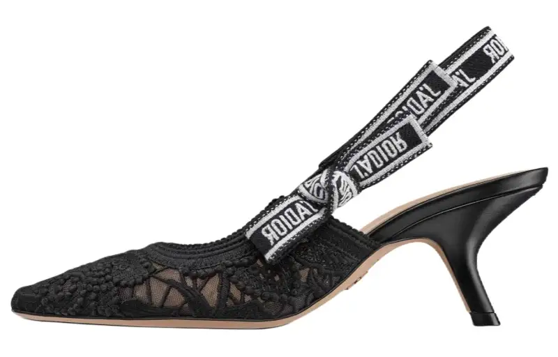 DIOR J'Adior Fabric Slim Heel High Heels 6.5cm Women's Black