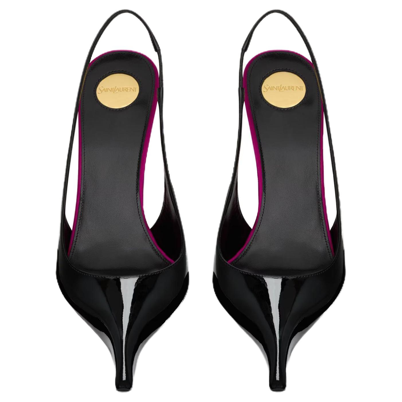 Женские туфли SAINT LAURENT AMALIA 11cm (черные) — фото 5