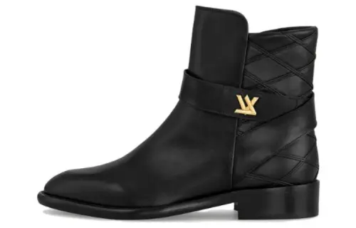 LOUIS VUITTON Westside Cow Leather Ankle Boots Women's Black
