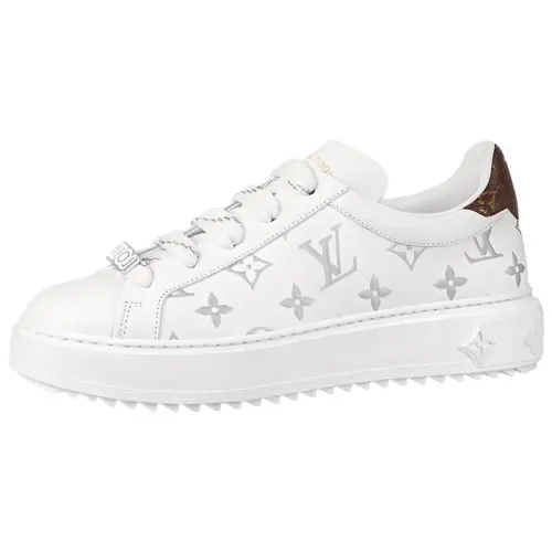 LOUIS VUITTON Time Out Sneakers 'White With Silver Monogram' Women's