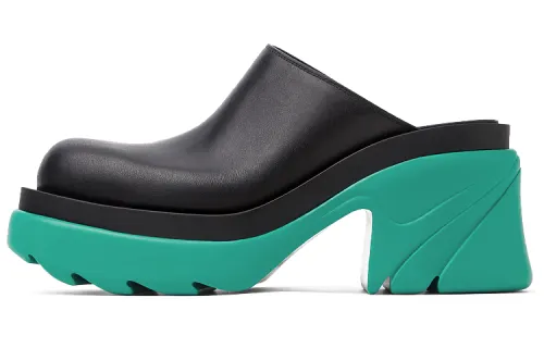 Bottega Veneta Flash Mule Black Blue Women's