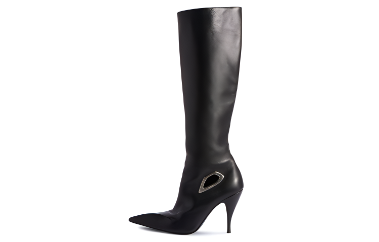 OFF WHITE Crescent Knee high Leather Boots Women's