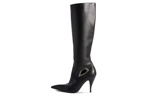 OFF WHITE Crescent Knee high Leather Boots Women's