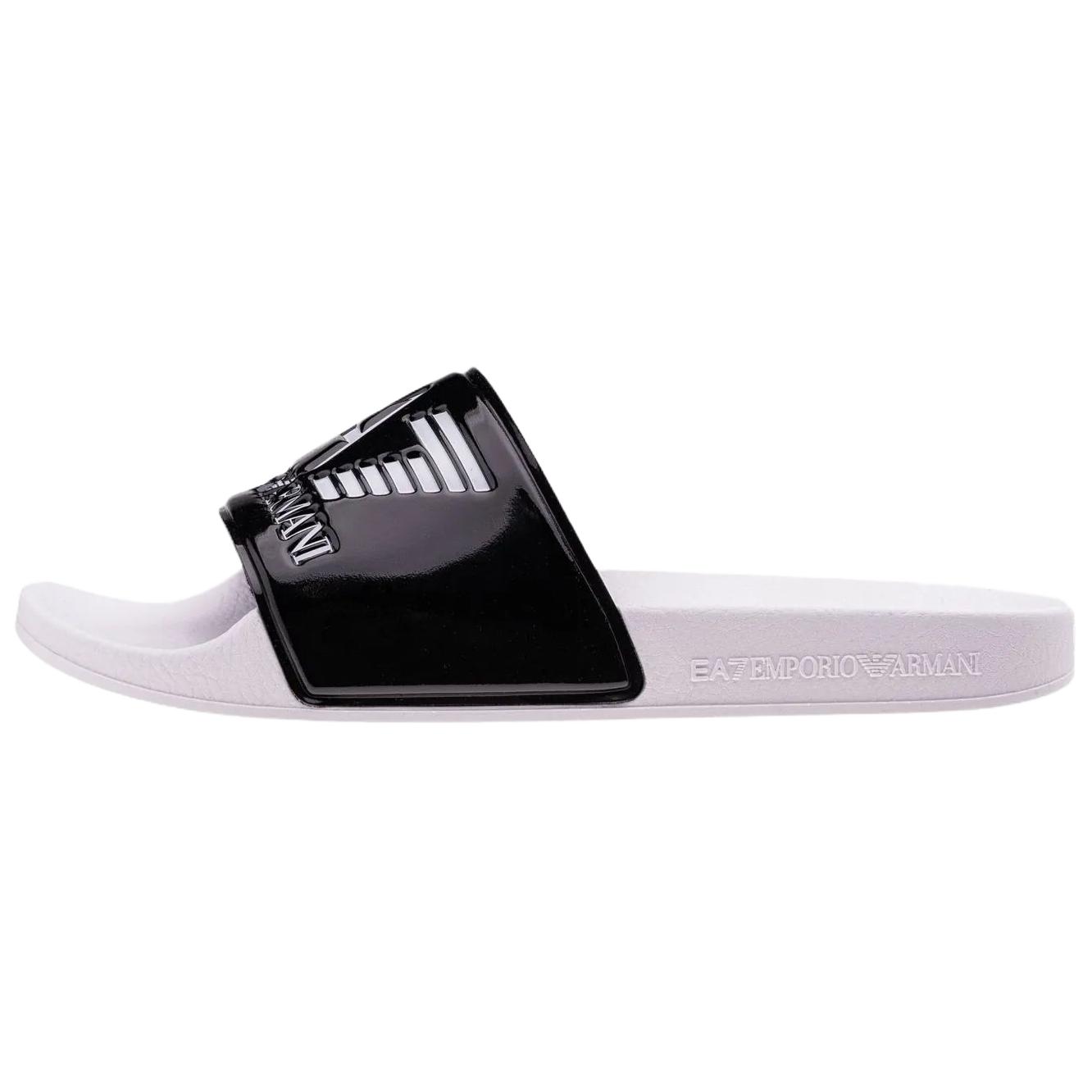 EMPORIO ARMANI EA7 Slide Slippers Men's Black White