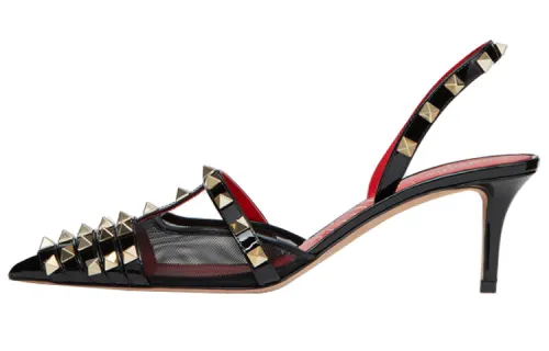 Valentino Rockstud Slim Heel High Heels Women's Black