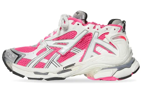 Balenciaga Runner Sneakers 'White Pink Grey Mesh And Nylon' Women's