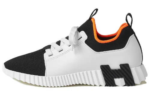 HERMES Depart Leather Abrasion Resistant Abrasion Resistant Low top Sports Casual Shoes Men's White Black