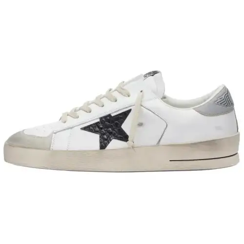 Golden Goose Stardan Leather Low top Skateboard Shoes Men's White