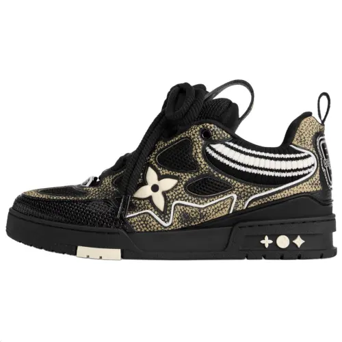 LOUIS VUITTON Skate Low top Skateboard Shoes Men's Black