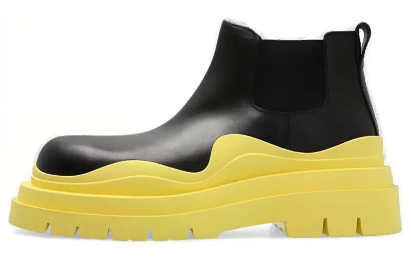 Bottega Veneta Chelsea Boots Men's Black Yellow