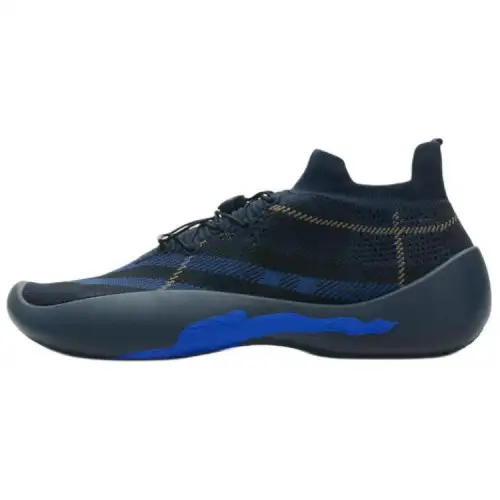 Burberry Neptune Check Low top Casual Shoes Men's Black Blue