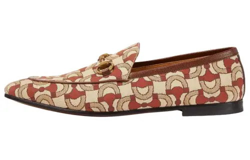 GUCCI Jordaan Loafers Men's Beige Orange