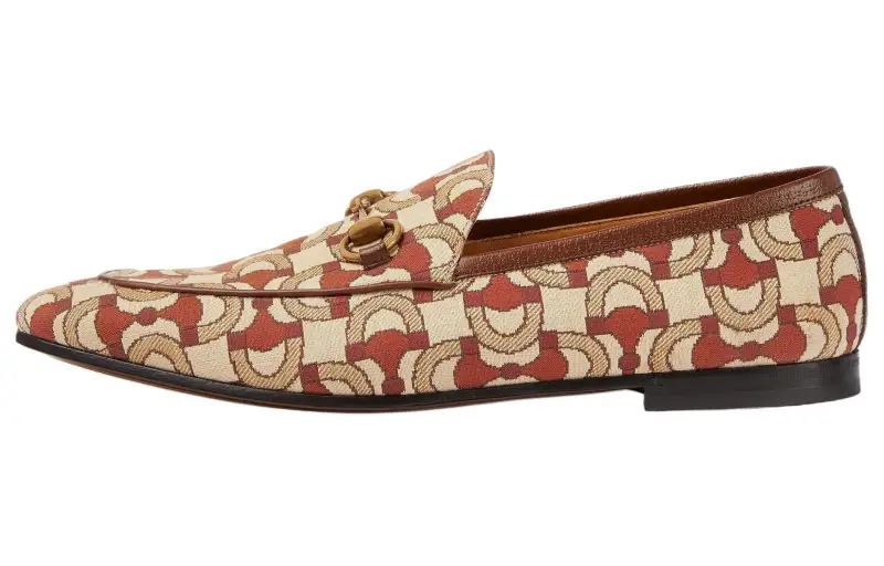 GUCCI Jordaan Loafers Men's Beige Orange