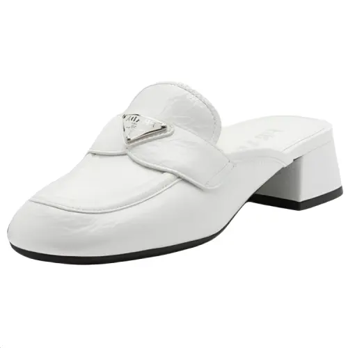 PRADA Rubber Sole Quiet Slippers 3.5cm Women's White