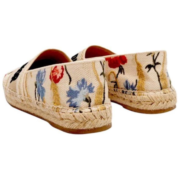 DIOR Granville Fabric Flat Shoes Women's Ecru