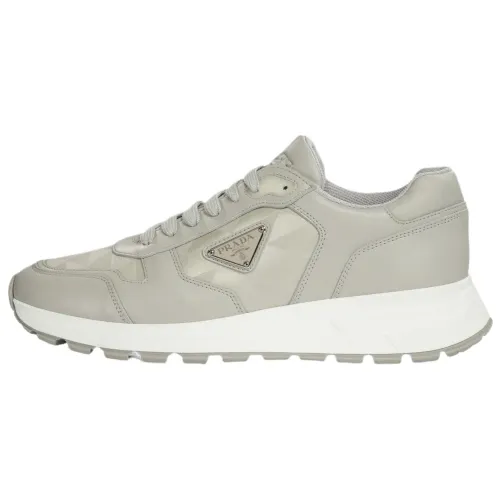 PRADA Prax 01 Leather, Nylon Low top Casual Shoes Men's Gray