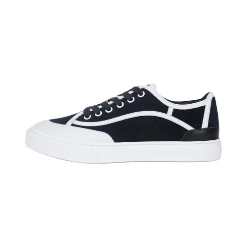 HERMES Get Suede Stylish Skateboarding Shoes Women's Blue White