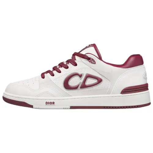 DIOR B57 Dribble Cow Leather Low top Skateboard Shoes Men's Red White