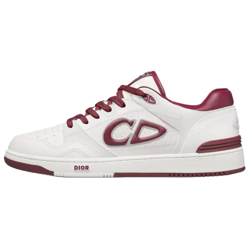 DIOR B57 Dribble Cow Leather Low top Skateboard Shoes Men's Red White