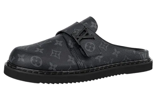 LOUIS VUITTON Easy Closed Toe Slippers Men's Black