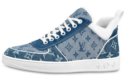 LOUIS VUITTON Lv Boombox Monogram Sneakers Denim Blue Women's