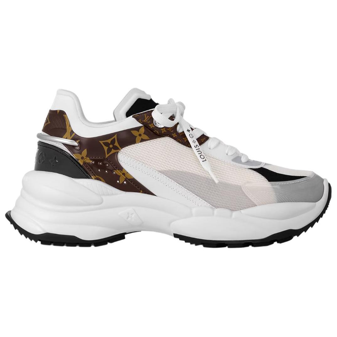 LOUIS VUITTON Run 55 TRAINERS Canvas Low top Casual Shoes Women's Brown