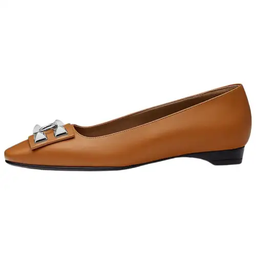 HERMES Flat Shoes Women's Brown
