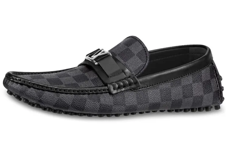 LOUIS VUITTON Hockenheim Leather Casual Shoes Men's Black
