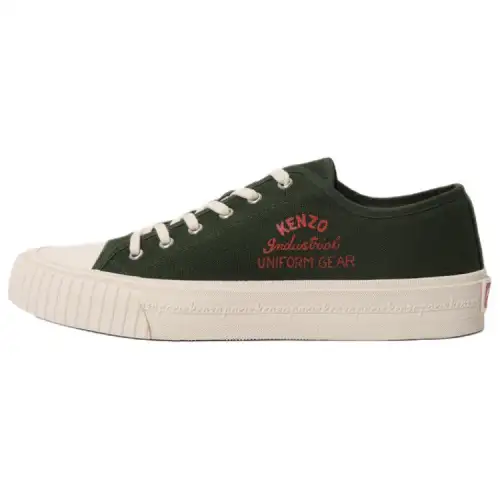 KENZO Low top Canvas Shoes 2.5cm Men's Dark Green