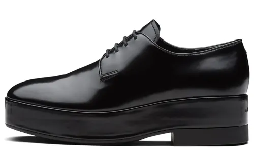 PRADA Leather Men's Casual Shoes Men's Black