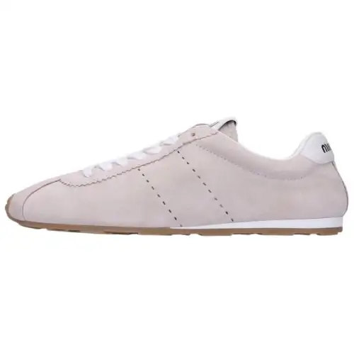 MIU MIU Plume Leather Casual Shoes Women's Pink