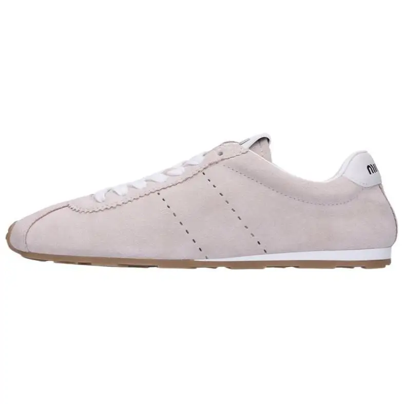 MIU MIU Plume Leather Casual Shoes Women's Pink