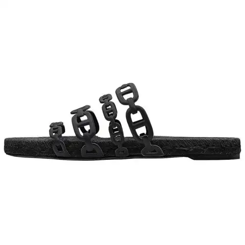 HERMES Ancone Slide Slippers Women's Black